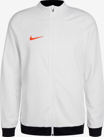 NIKE Athletic Zip-Up Hoodie 'Academy Pro Global' in White: front