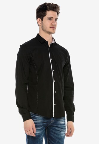 CIPO & BAXX Regular fit Button Up Shirt 'MARCO' in Black