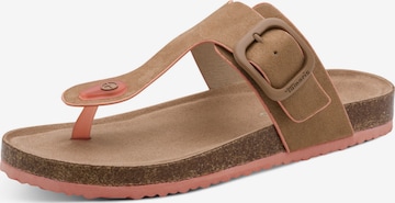 Tongs Tamaris en beige : devant