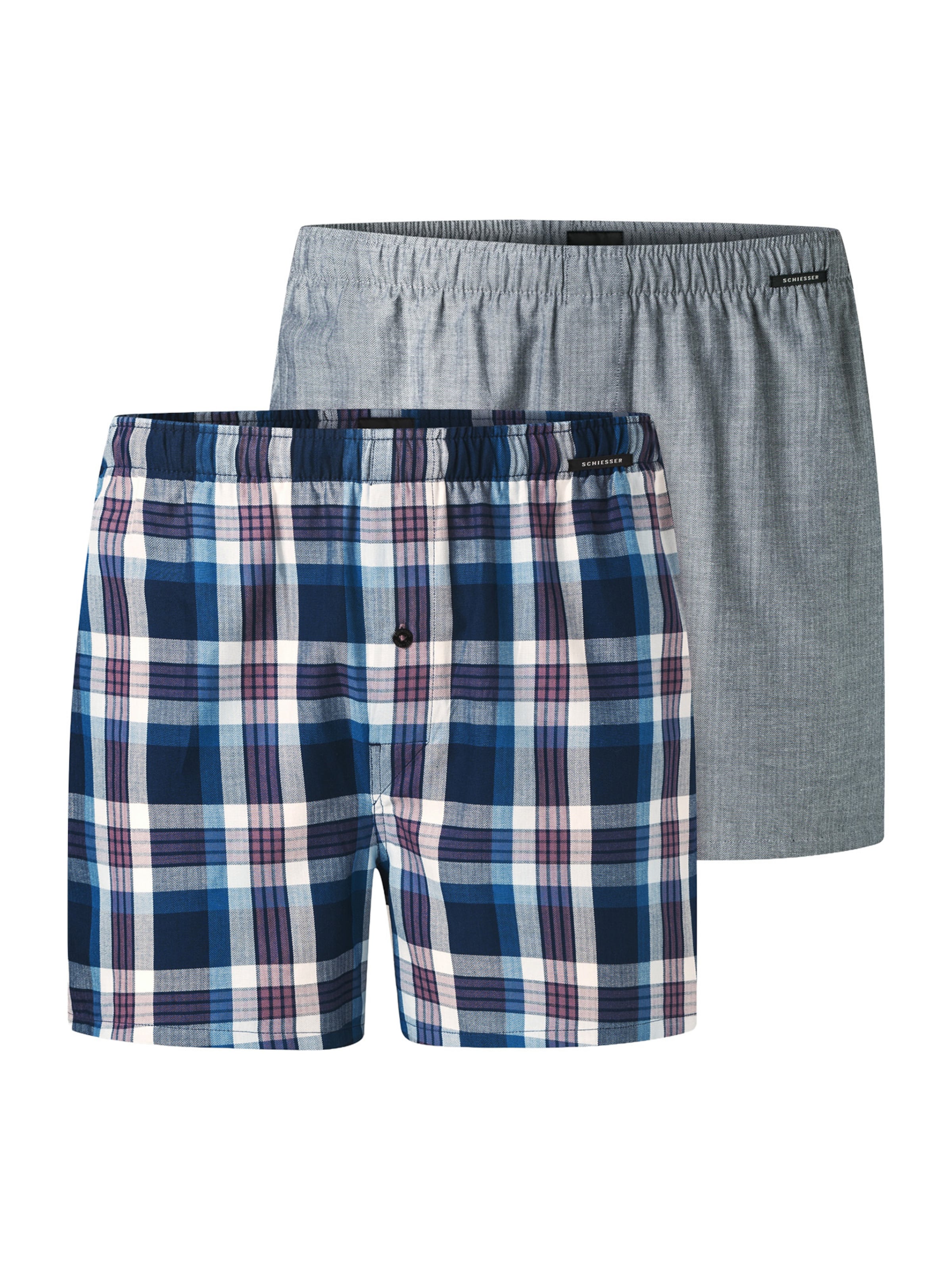 SCHIESSER Boxers en bleu / gris, Vue avec produit
