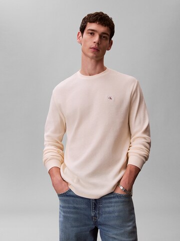 T-Shirt Calvin Klein Jeans en beige : devant