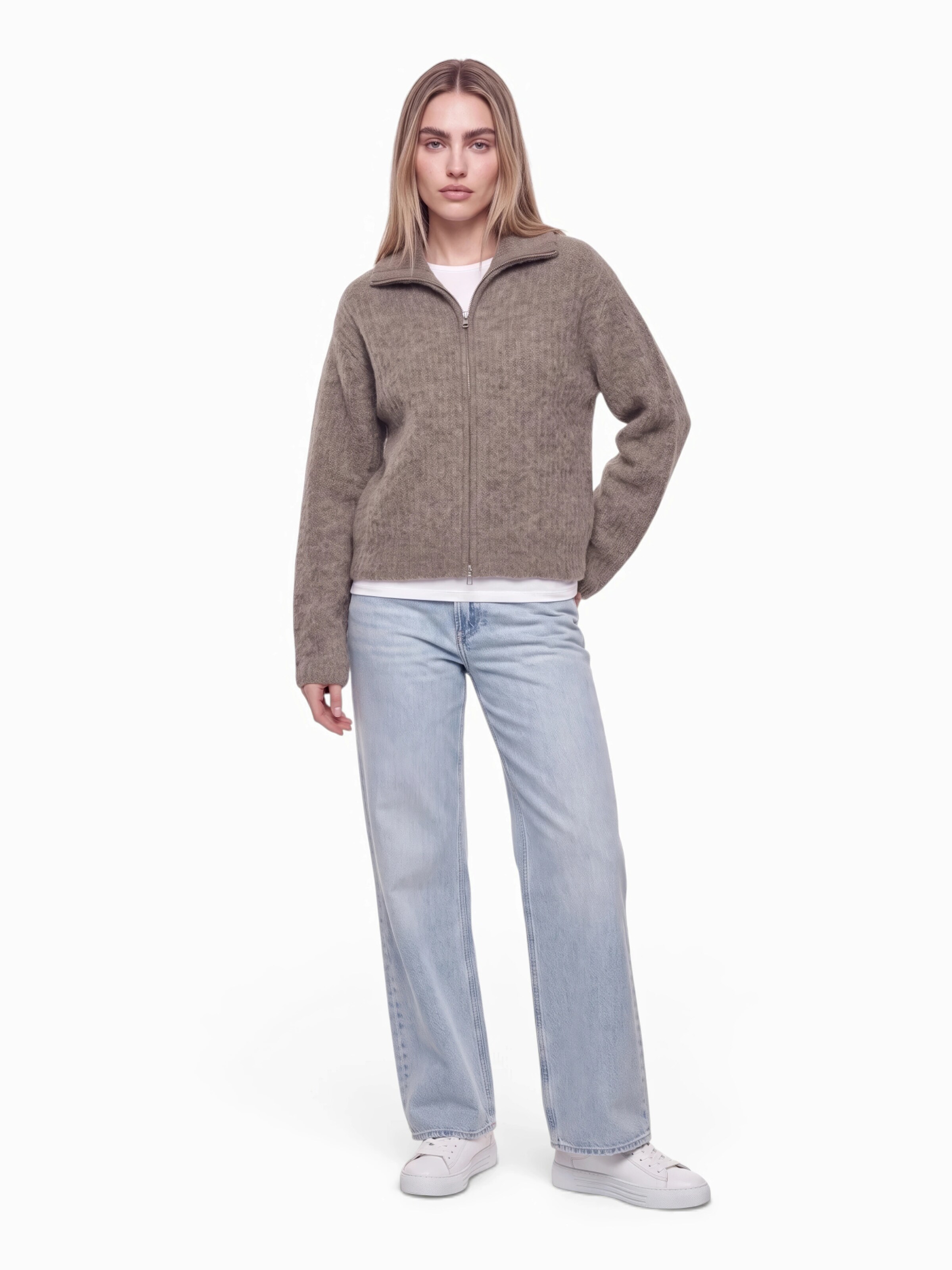 SELECTED Knit cardigan 'SLWGABRIELLA' in Grey