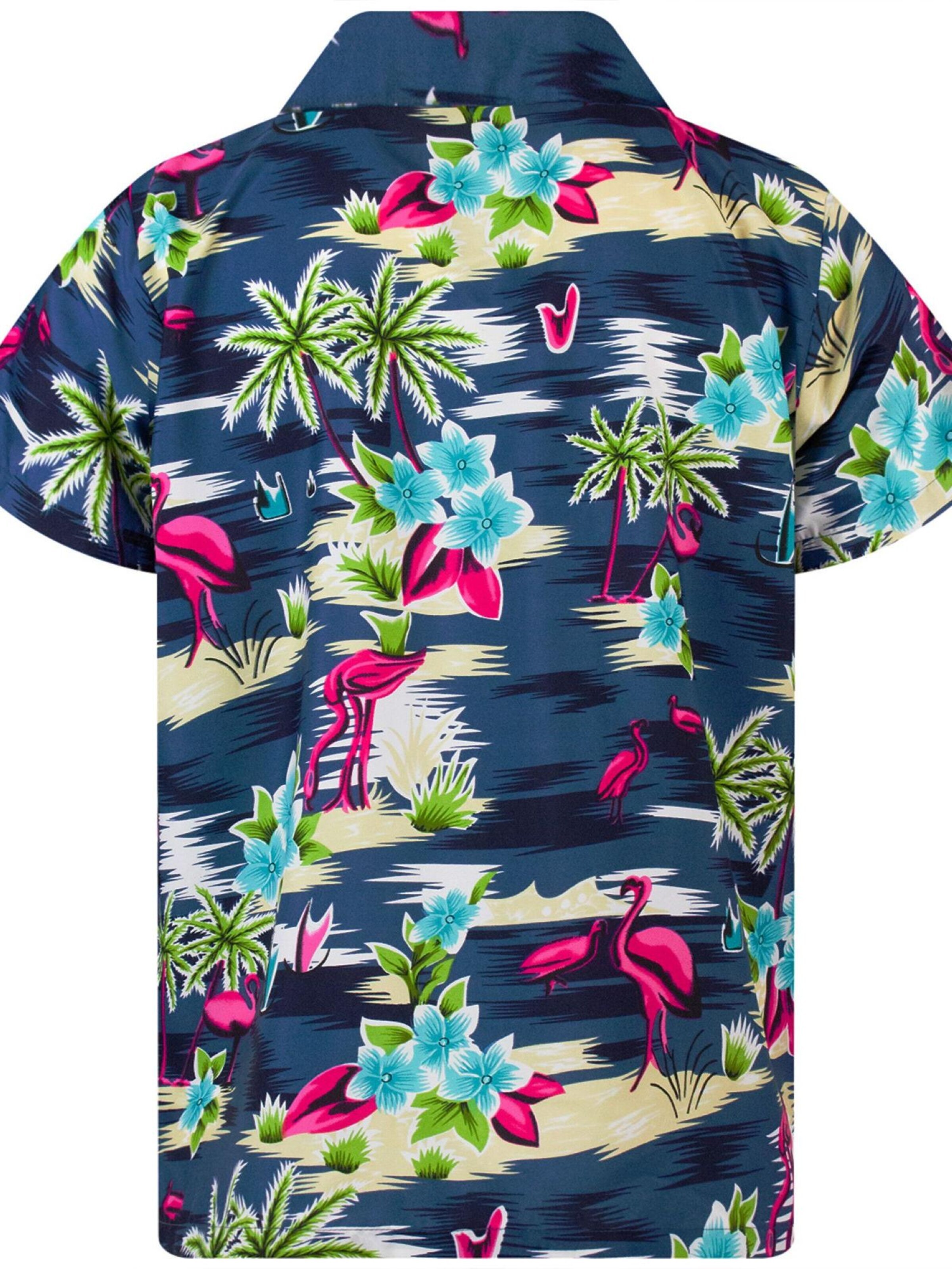 King Kameha Shirt 'Flamingos' in Grijs
