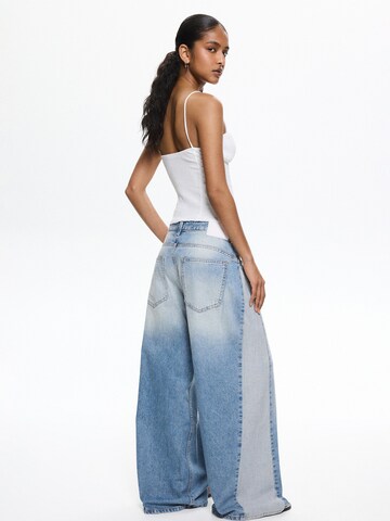 Pull&Bear Wide leg Jeans in Blauw