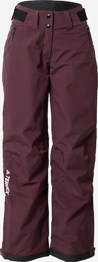 Pantaloni outdoor 'Resort' ADIDAS TERREX pe roșu burgundy / negru / alb, Vizualizare produs