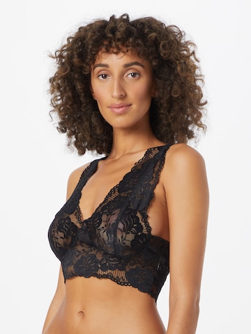 Cream Bralette Top 'Glaze' in Black: front