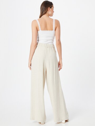 Gina Tricot Wide leg Pleat-Front Pants 'Junie' in Beige