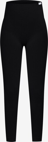Skinny Pantalon de sport Smilodox en noir : devant