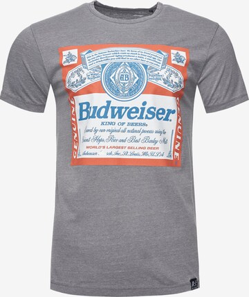 Recovered T-Shirt 'Budweiser Heritage' in Grau: predná strana