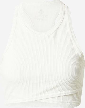 balta ADIDAS SPORTSWEAR Sportiniai marškinėliai be rankovių 'Studio Wrapped Rib': priekis