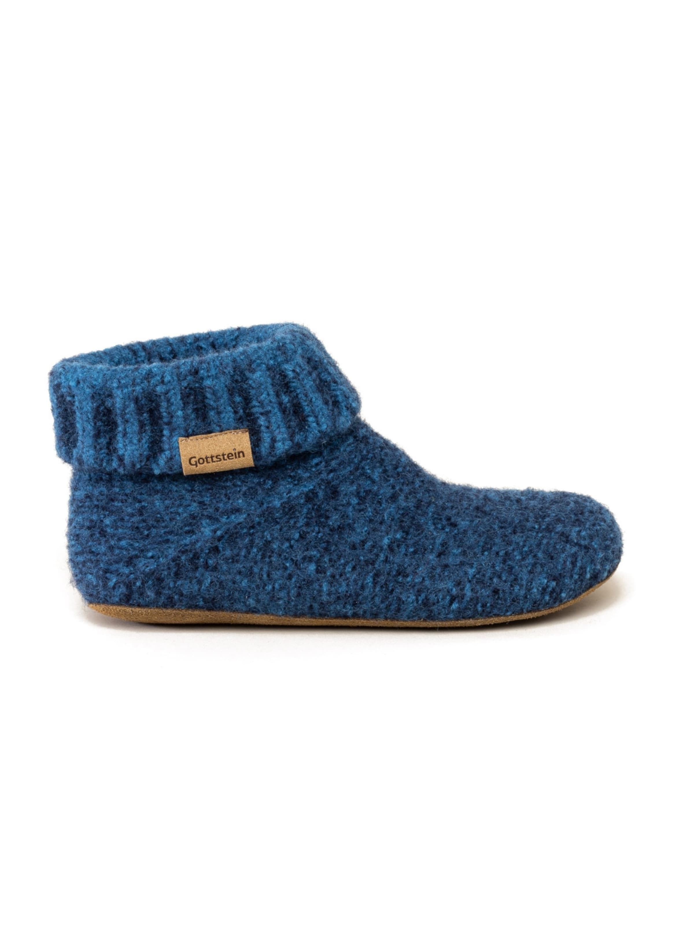 Gottstein Slippers 'Hüttenschuhe Knit Boot' in Blue