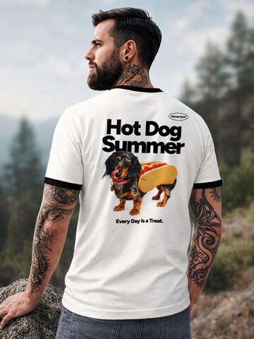 Neverless Shirt 'Hot Dog Summer' in White