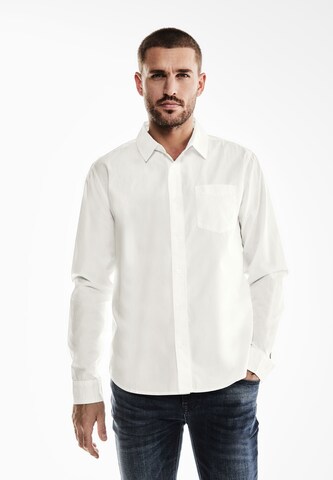 Street One MEN Regular fit Button Up Shirt in White: front