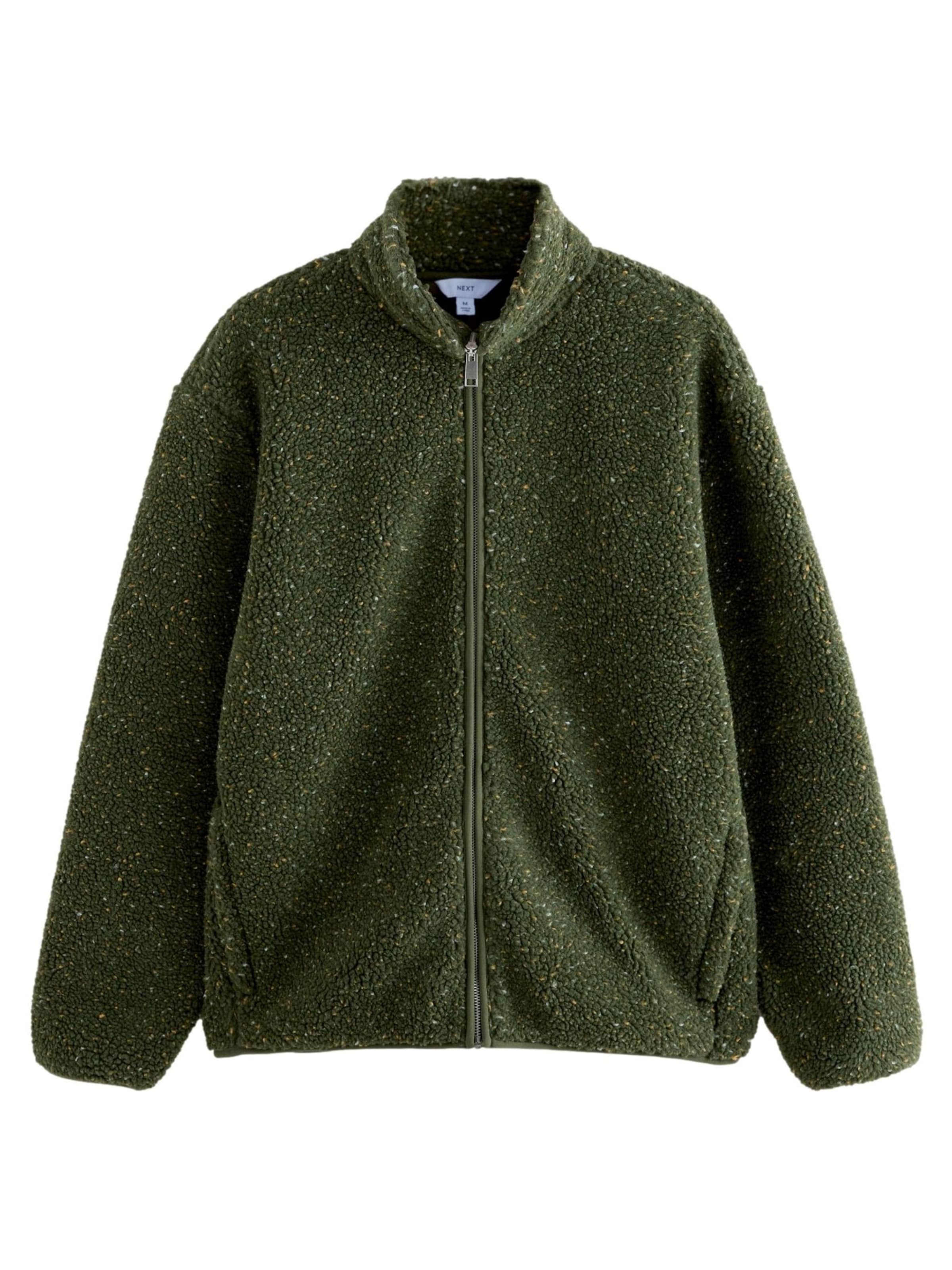 Jachetă  fleece de la Next pe verde: față