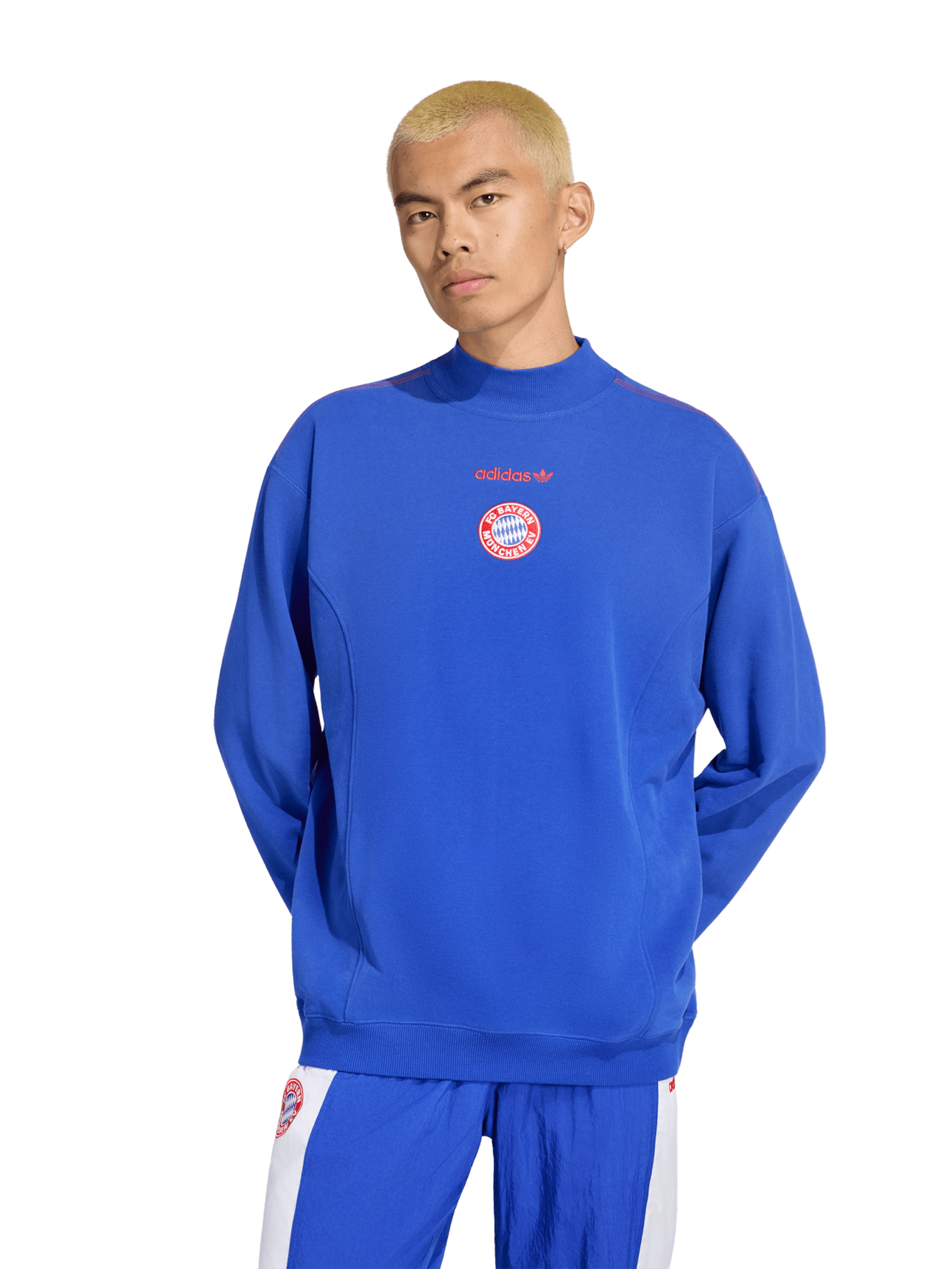 Sweat-shirt 'FC Bayern' ADIDAS ORIGINALS en bleu : devant