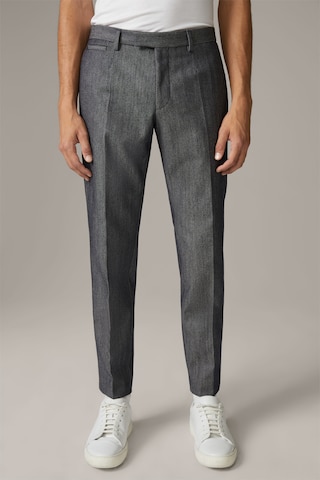 Coupe slim Pantalon à plis 'Kynd' STRELLSON en bleu : devant