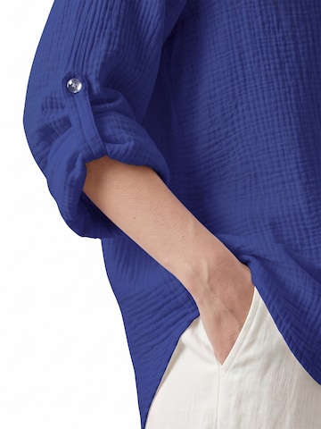 TorWeit Oversizeshirt 'Essential Cotton Shirt'‌‌‌‌ in Blau