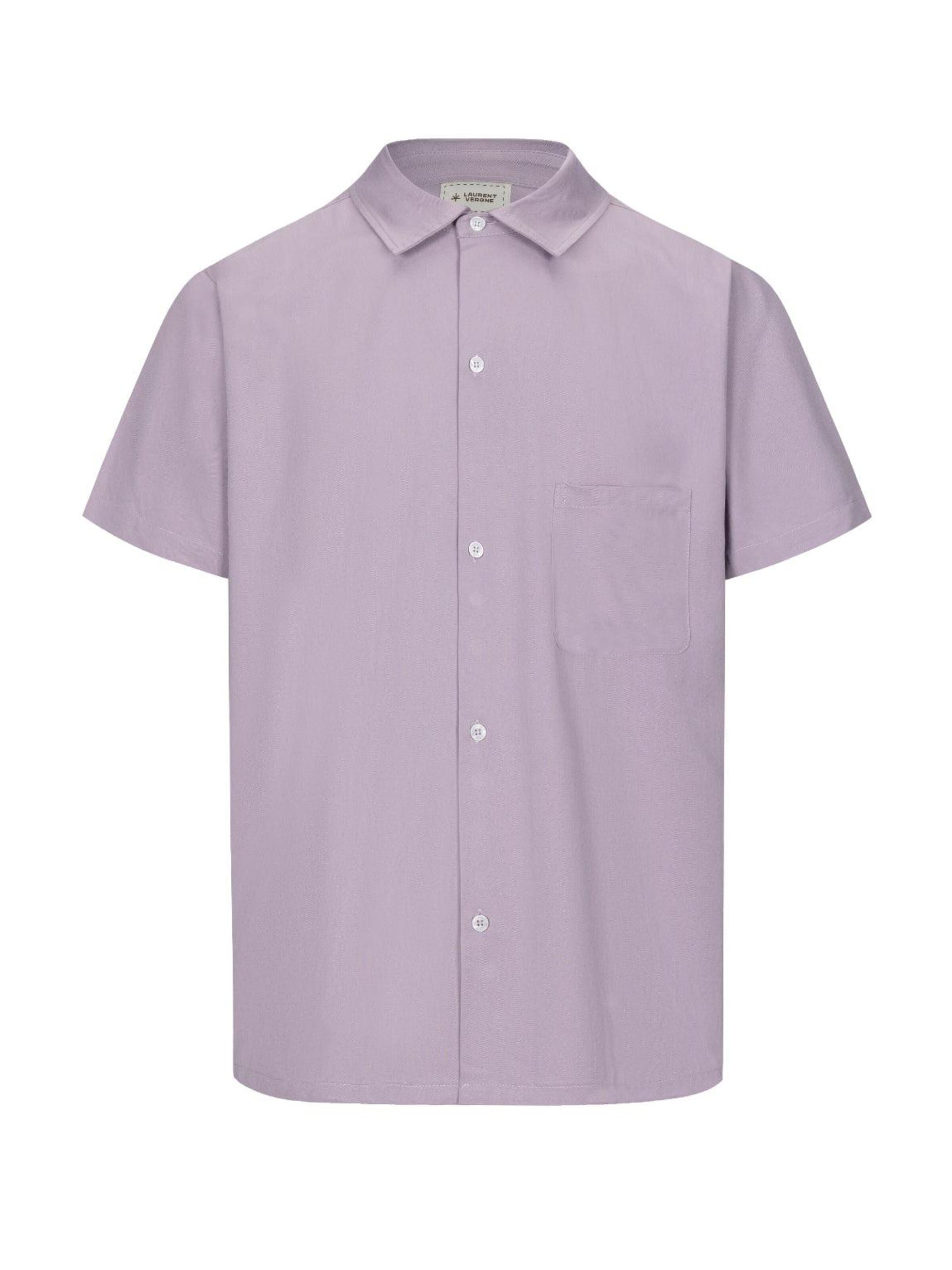 Laurent Vergne Slim fit Button Up Shirt 'Menton - Bowling Shirt Lila' in Purple: front