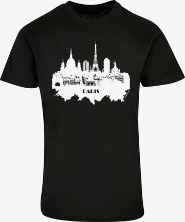 F4NT4STIC Shirt 'Cities Collection - Paris skyline' in Zwart: voorkant