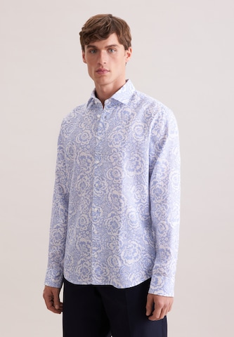 Coupe regular Chemise business 'Smart Linen' SEIDENSTICKER en bleu : devant