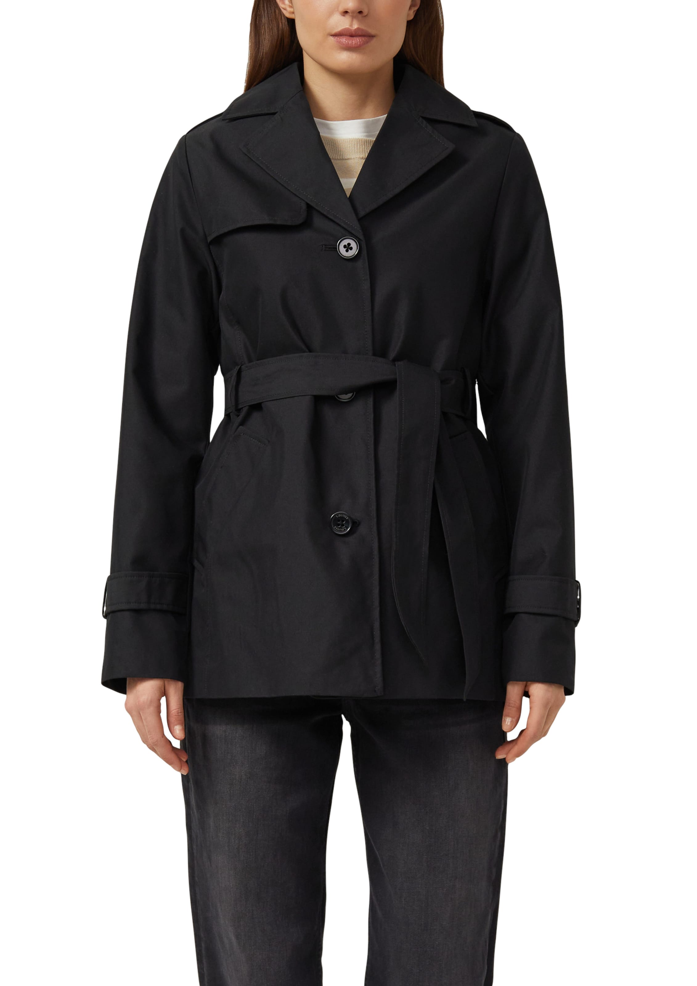 s.Oliver Tussenmantel in Zwart: voorkant