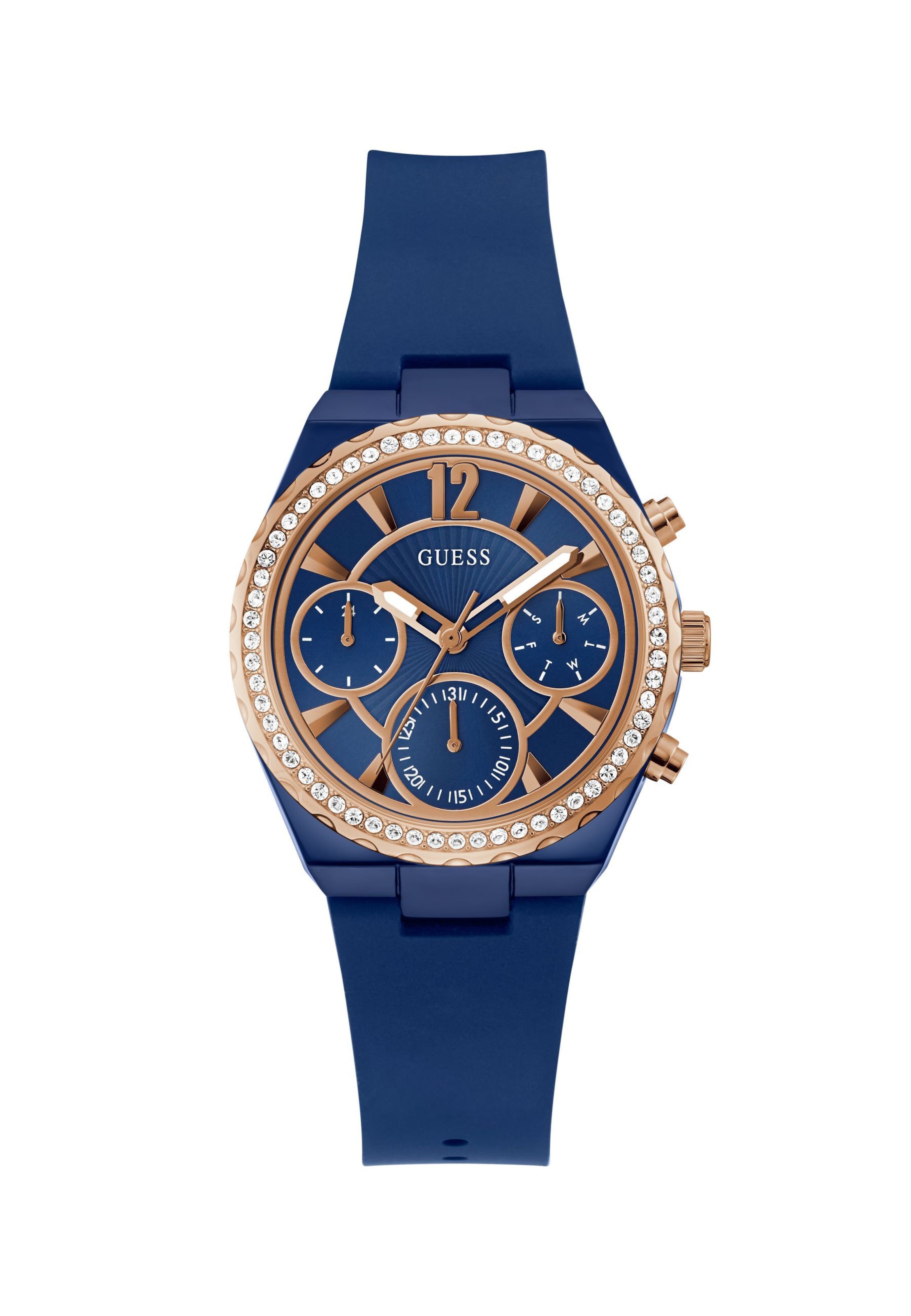 GUESS Analoog horloge ' DIANA ' in Blauw: voorkant