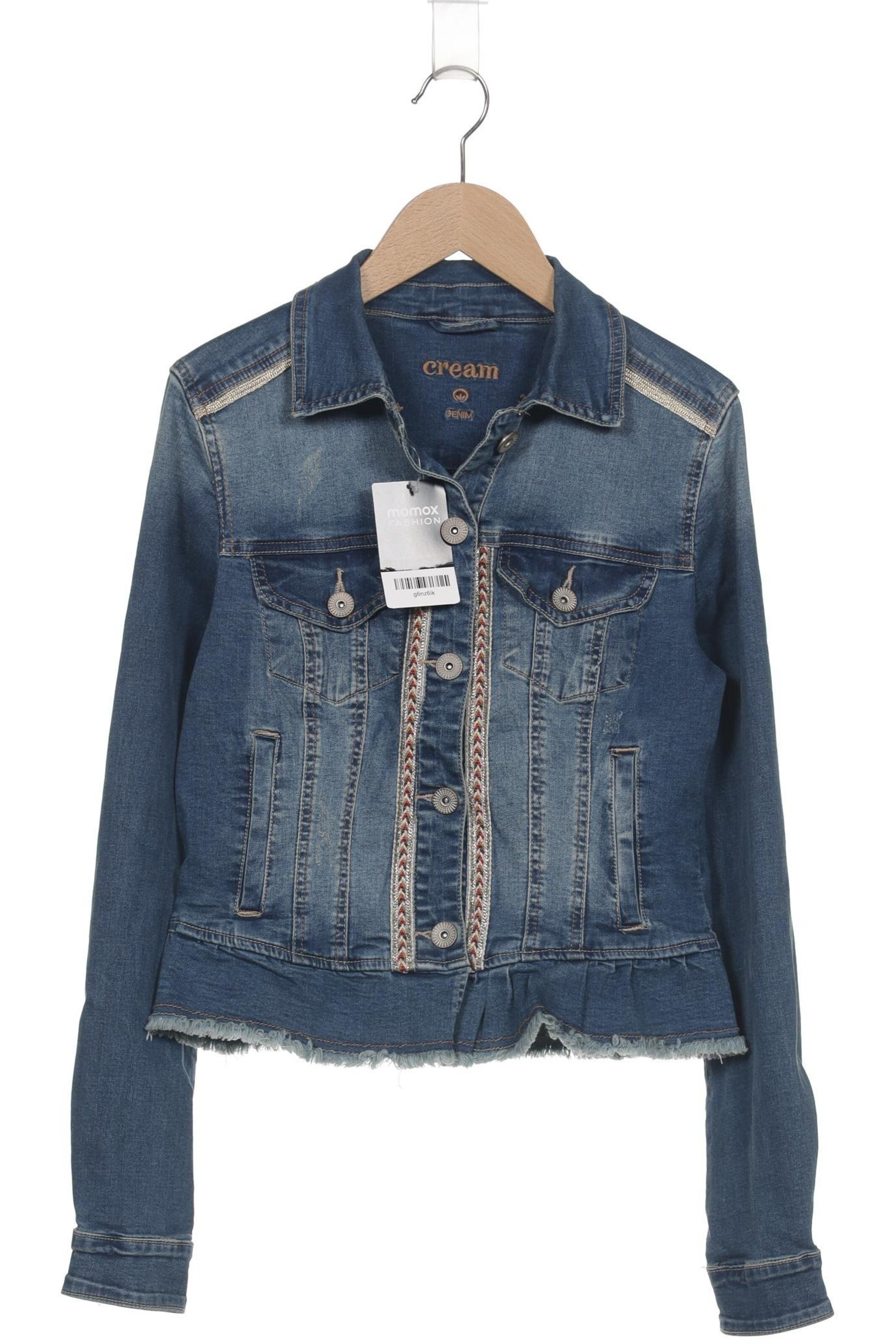 Cream Jacket & Coat in XS in Blue: front