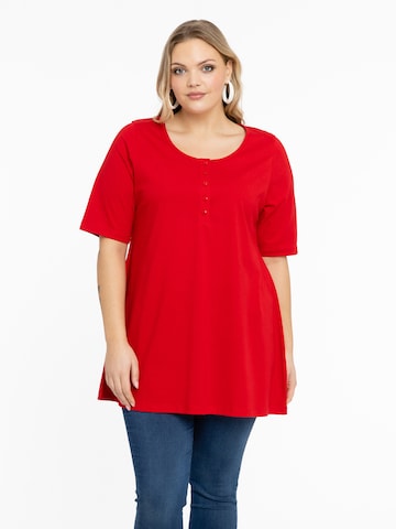 Yoek Tunic ' COTTON ' in Red: front