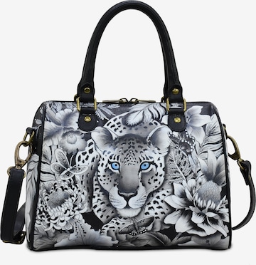 ANUSCHKA Handbag 'Cleopatra's Leopard' in Black: front
