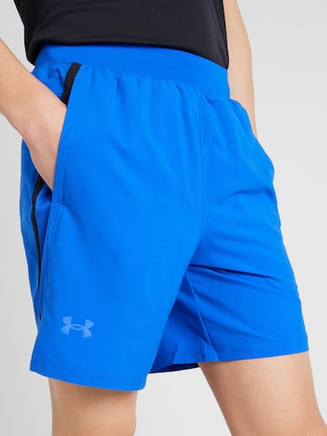 UNDER ARMOUR Regularen Športne hlače 'Launch' | modra barva