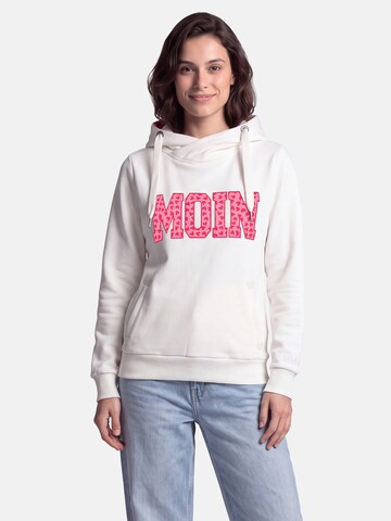 salzhaut Sweatshirt 'SÜNN - MOIN' in Wit: voorkant