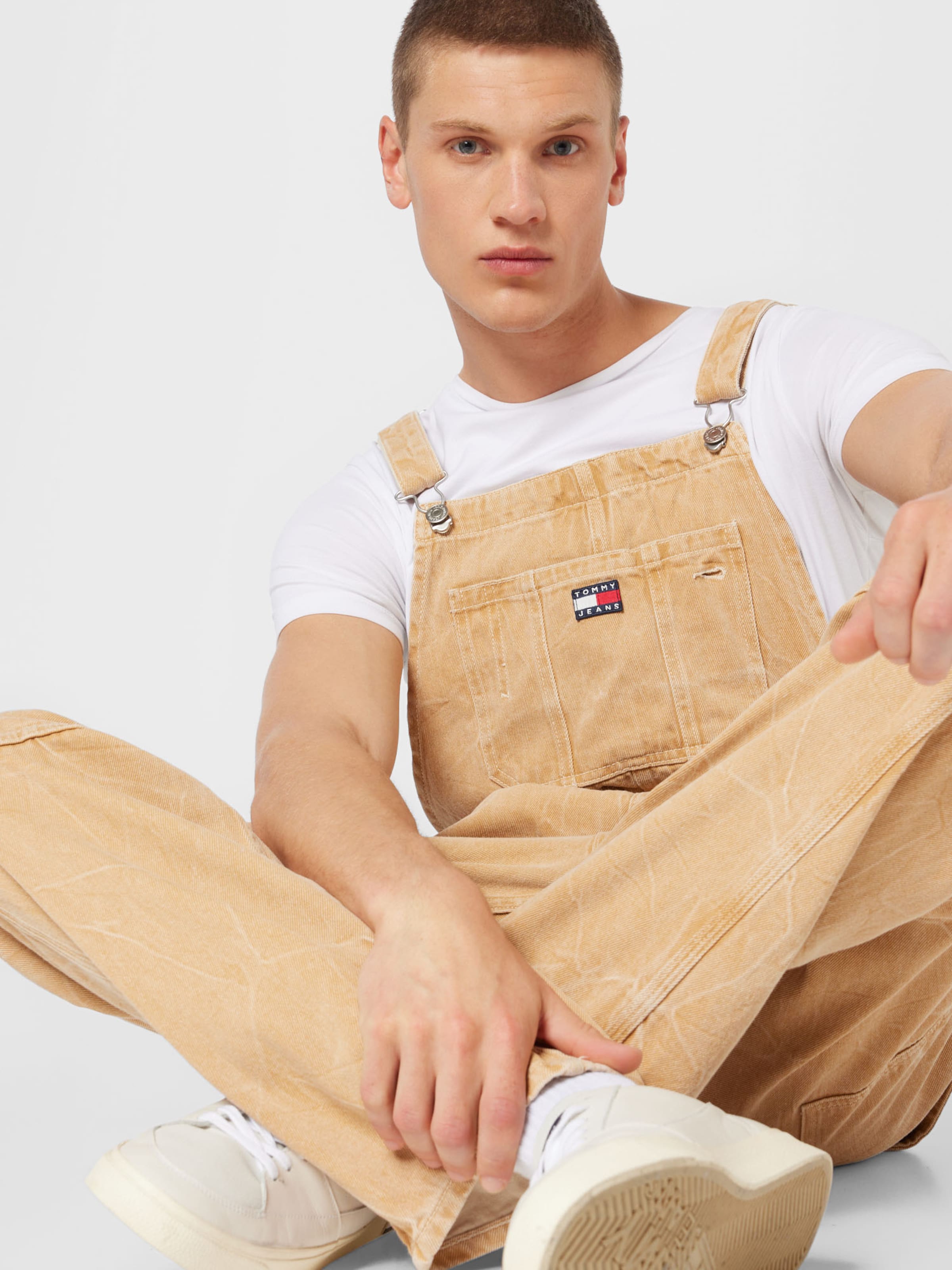 Tommy Jeans Loose fit Jean Overalls 'Aiden Baggy' in Sand   ABOUT YOU
