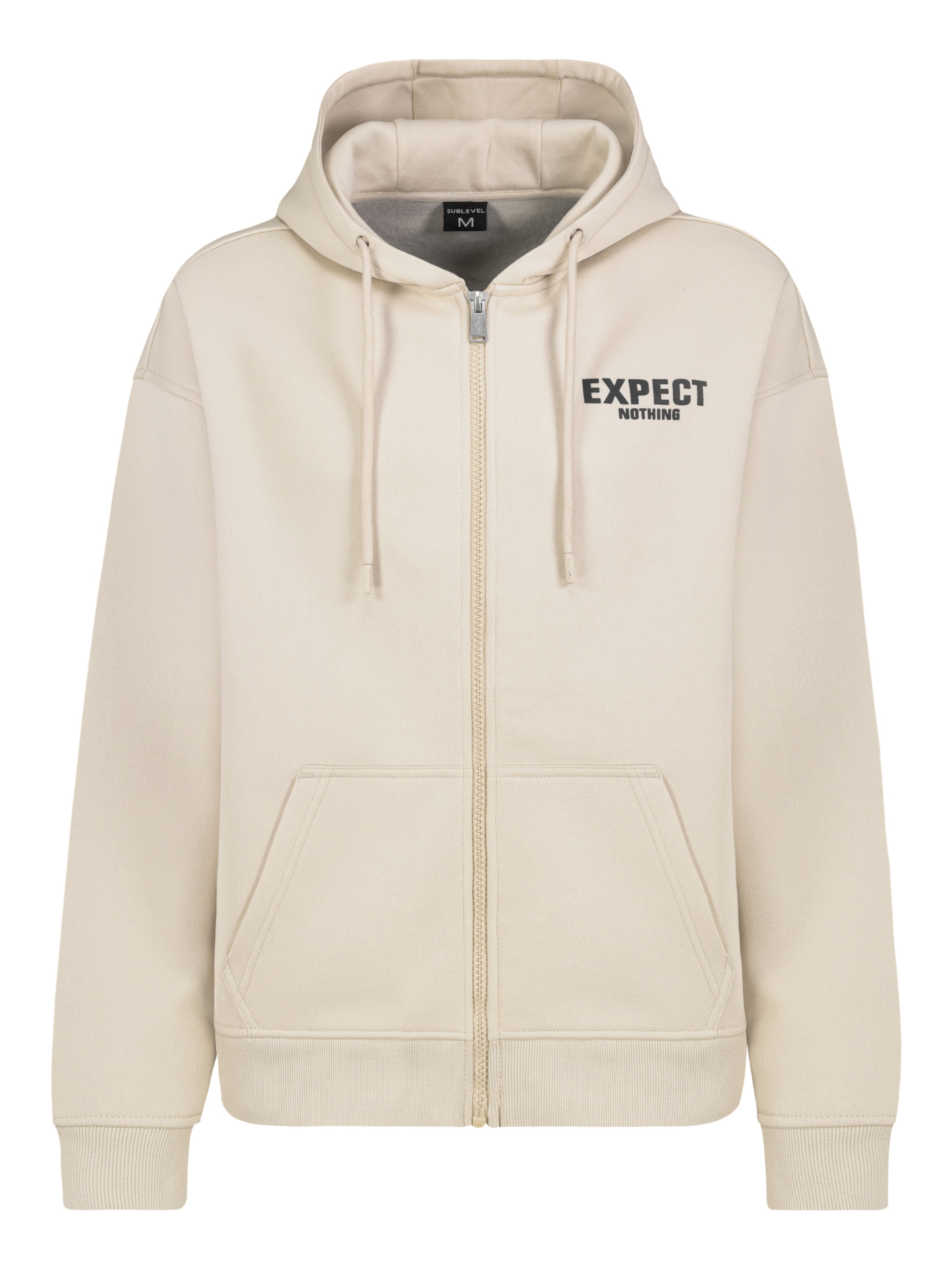 Sublevel Zip-Up Hoodie in Beige: front