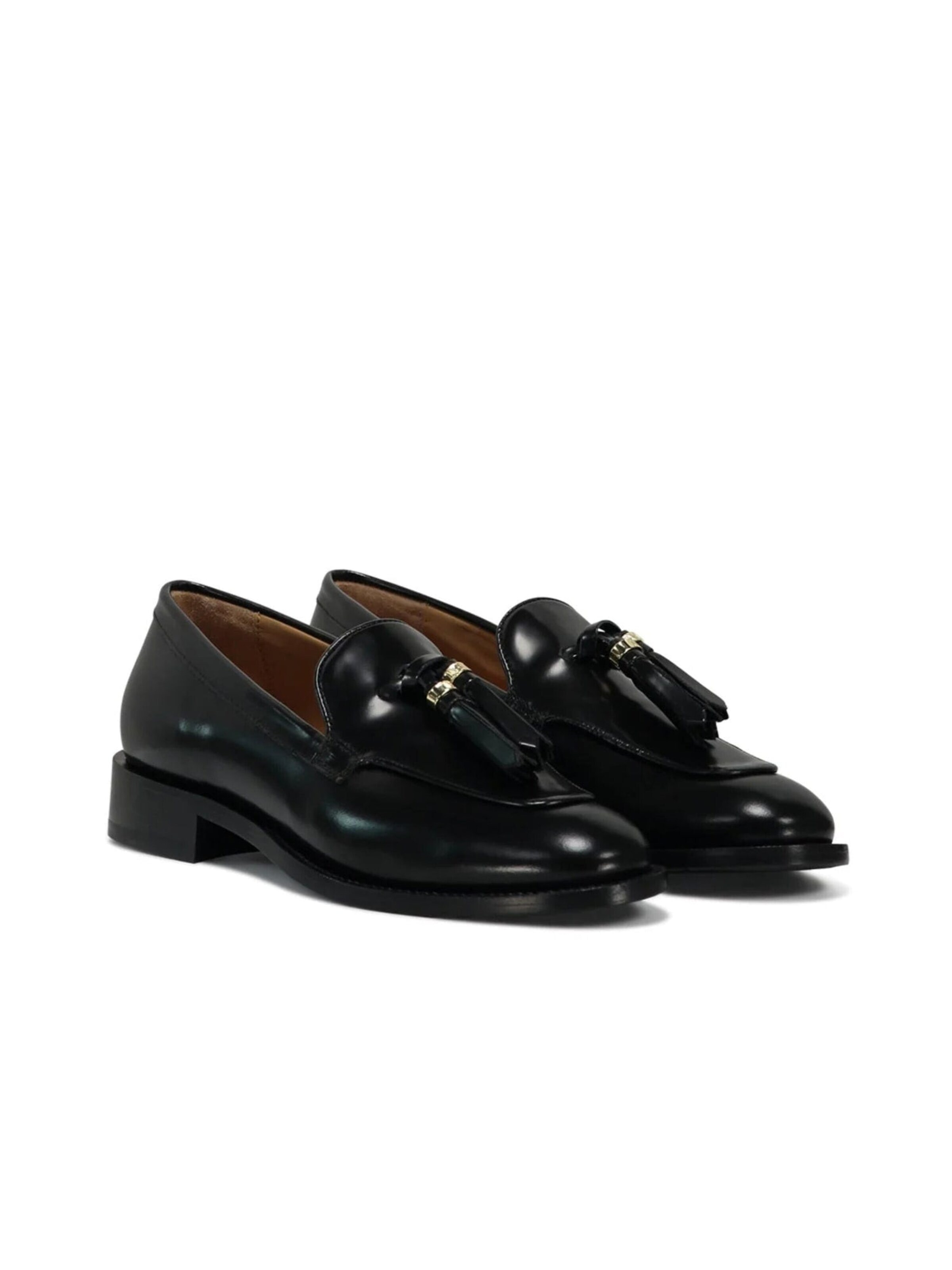 Max Mara Mokasyny 'Menloafer Black Leather Loafers' w kolorze czarny
