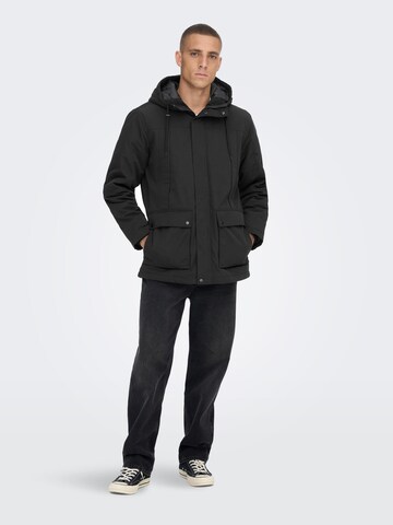 Only & Sons - Parka de inverno 'Jayden' em preto