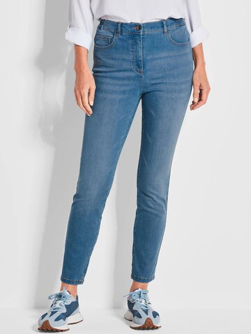 Coupe slim Jean 'Bella' Goldner en bleu : devant