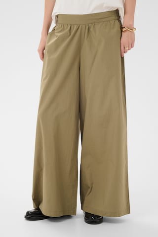 CULTURE Wide Leg Hose 'Jila Olena ' in Grün: Vorderseite