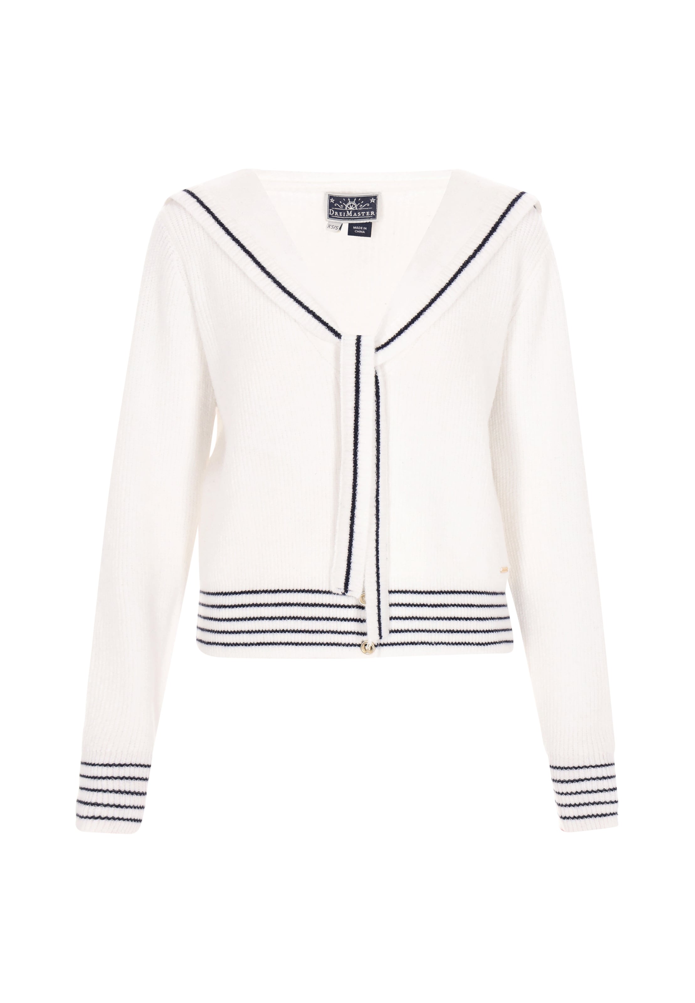 Cardigan DreiMaster Maritim en blanc : devant