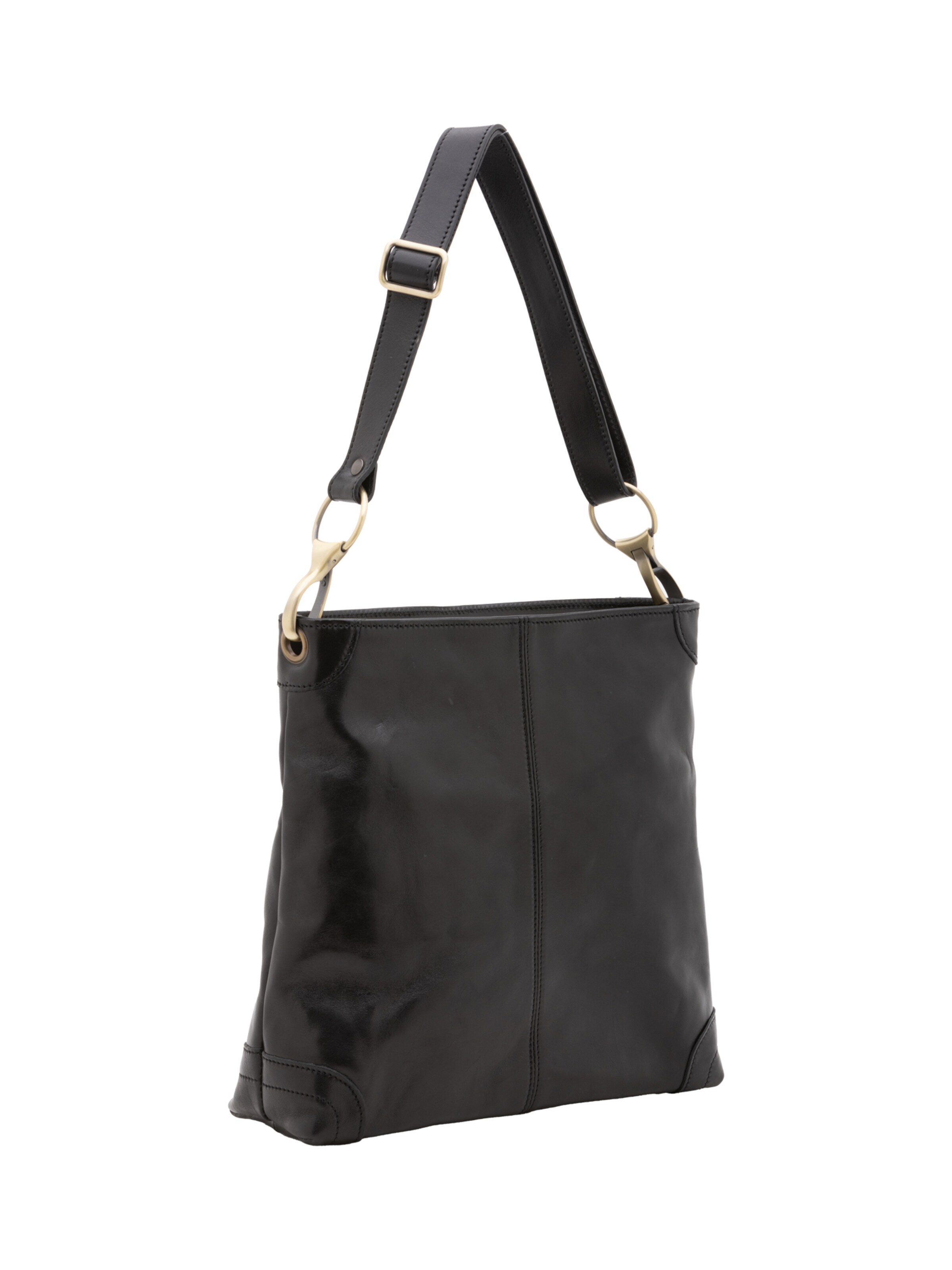 Borsa a spalla 'Borsa a Spalla Donna Pelle Vacchetta Vera - Chiusura Zip Tracolla Regolabile' di I Fratelli in nero