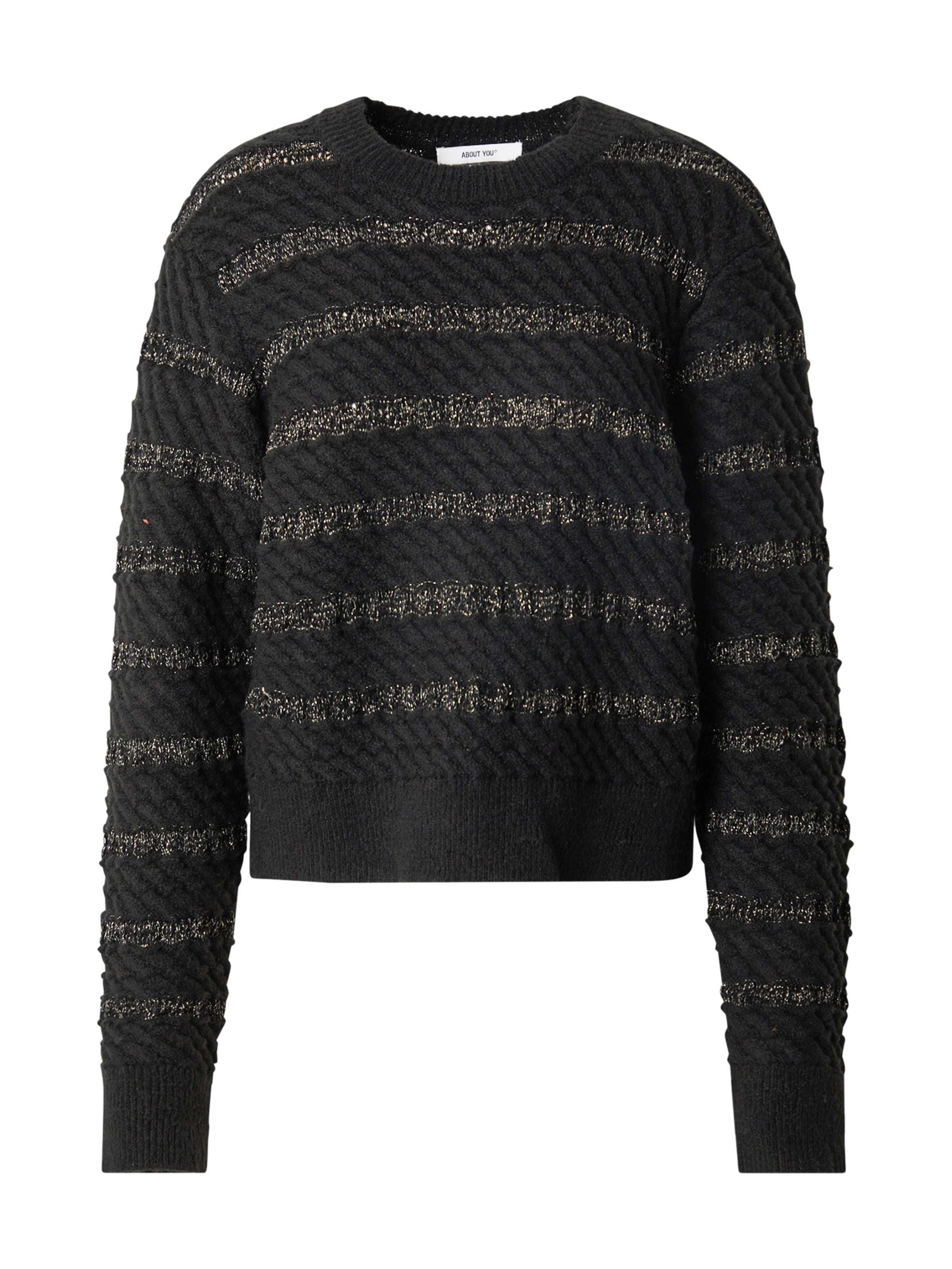 ABOUT YOU Sveter 'Lotte' - Čierna: predná strana