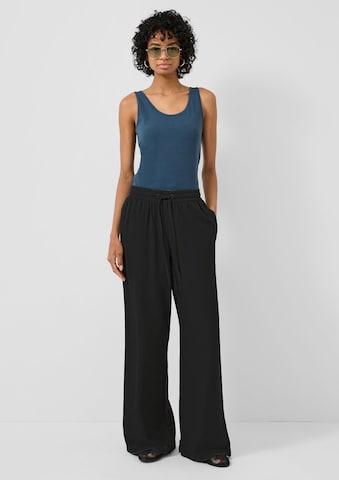 Wide Leg Pantalon QS en noir
