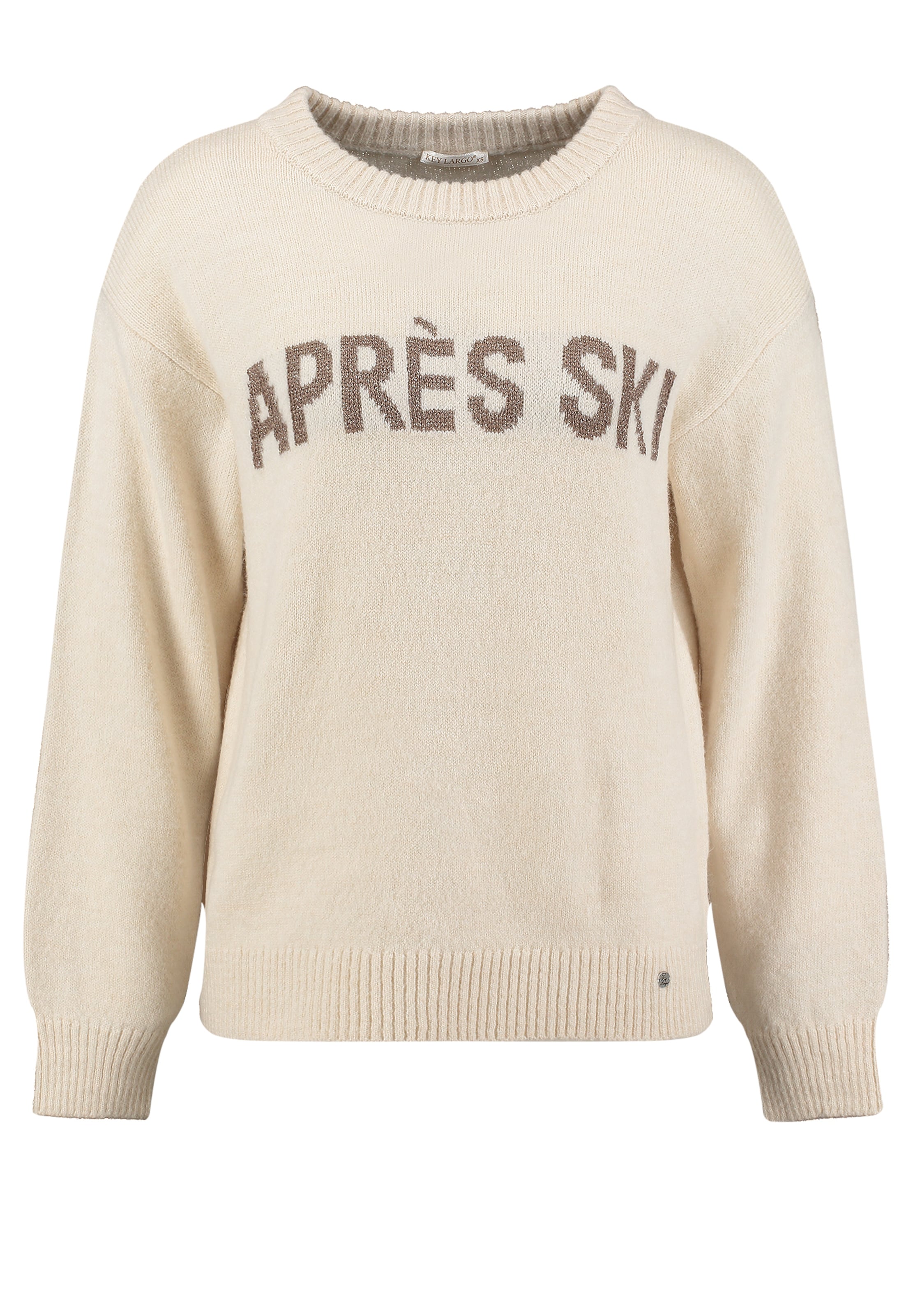Key Largo Pullover 'Apres Ski' i beige: forside