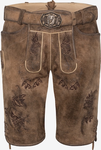 Coupe slim Pantalon folklorique 'Neno' SPIETH & WENSKY en marron : devant