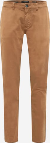 No Excess Regular Chino in Bruin: voorkant