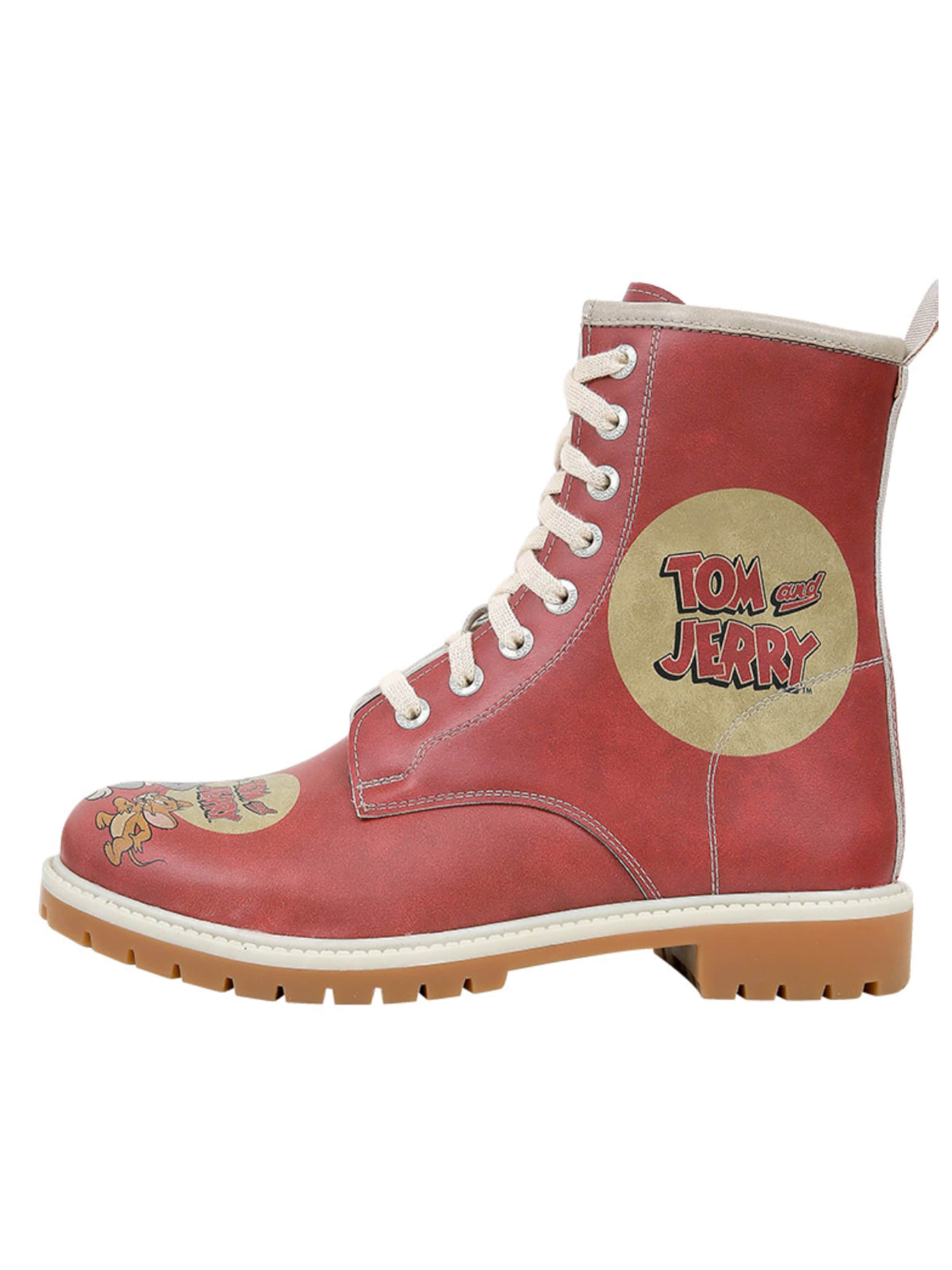 DOGO Schnürstiefel 'Tom & Jerry WB'‌‌‌ in Rot: Vorderseite