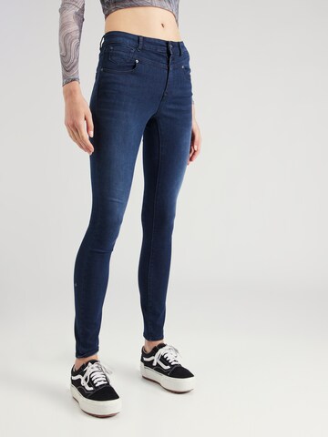 Skinny Jean 'WAUW' ONLY en bleu : devant