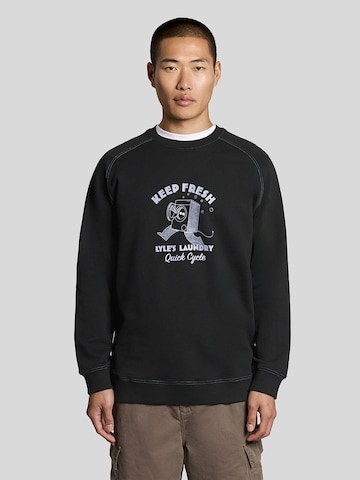 Lyle & Scott Sweatshirt 'Keep Fresh' in Zwart: voorkant