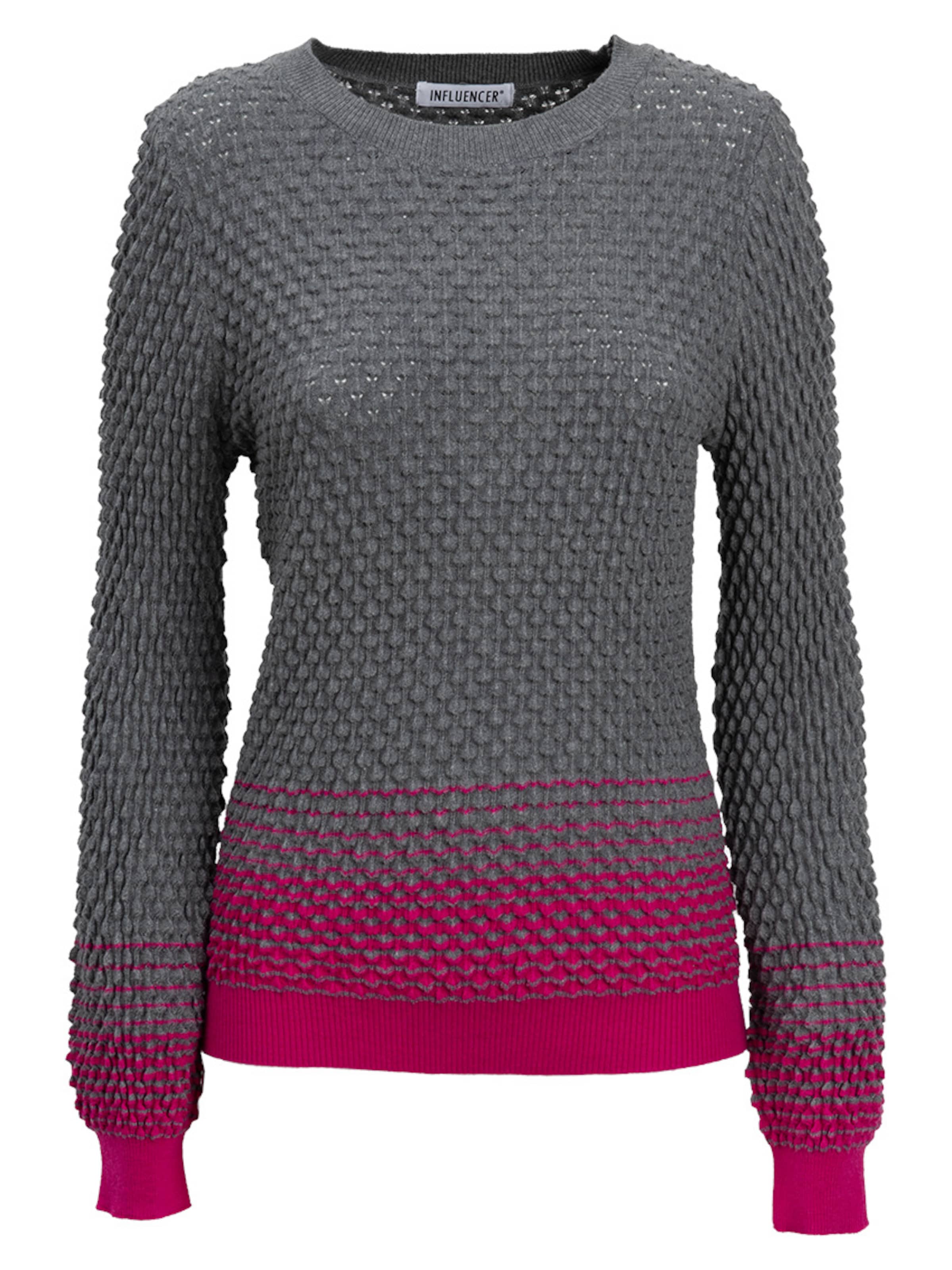 Influencer Pullover in Grau: Vorderseite