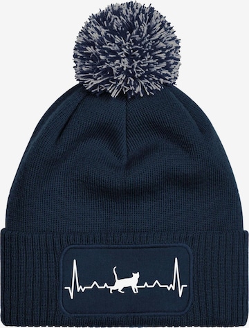 Youth Designz Mütze 'Heartbeat Katze' in Blau: Vorderseite