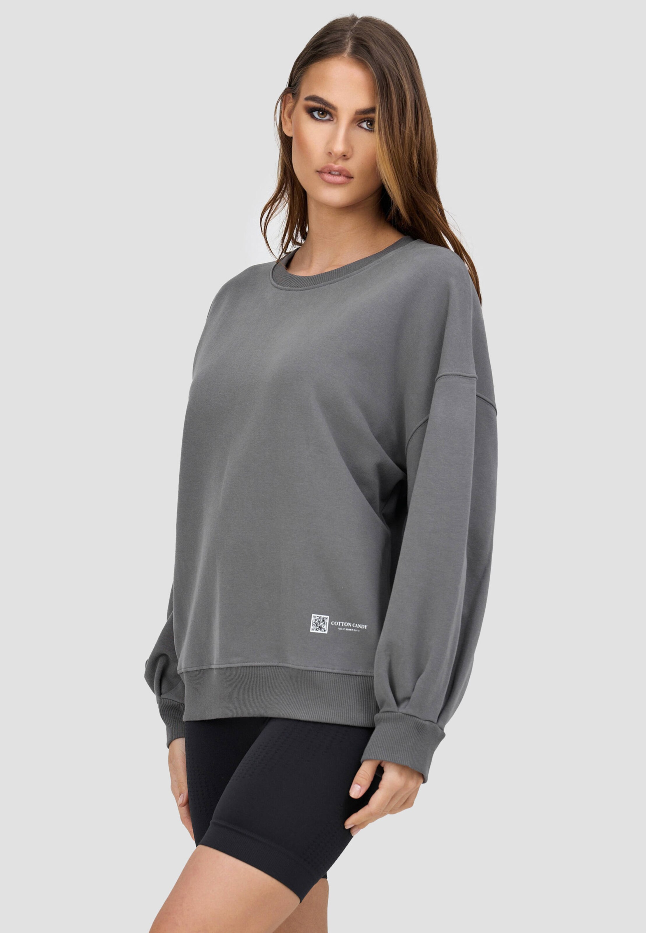 Frauen Sweat Cotton Candy Sweatshirt 'YAKIRA' in Grau - IU40889